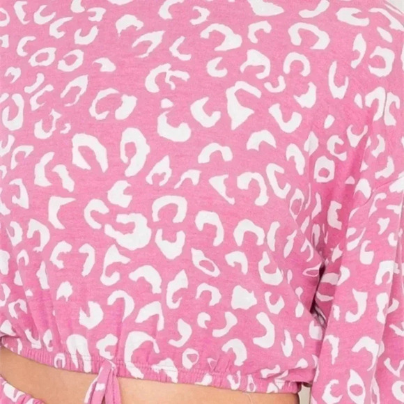 BOHO Leopard Print 2 piece matching set pink - Picture 7 of 8